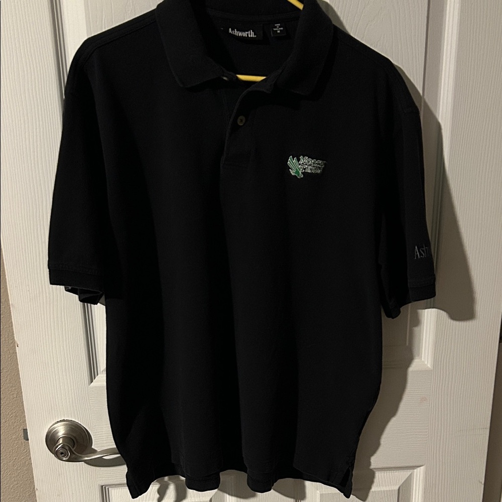 UNT North Texas Ashworth Men's Polo Shirt in Black Medium/Large